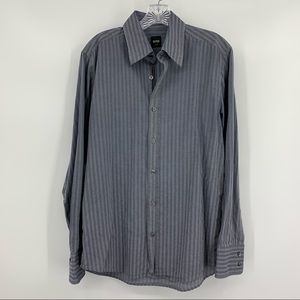 Boss Hugo Boss Shirt Fitted Gray Blue Size L